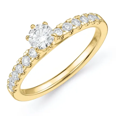 lab grown diamant ring i 14 karat guld 0,52 ct 0,24 ct