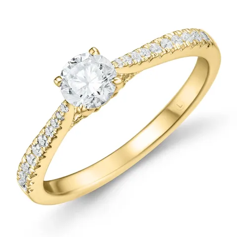 lab grown diamant ring i 14 karat guld 0,40 ct 0,17 ct
