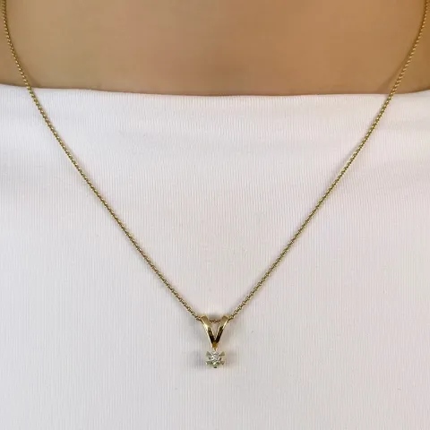 0,10 ct lab grown diamant vedhæng i 14 karat guld 0,10 ct