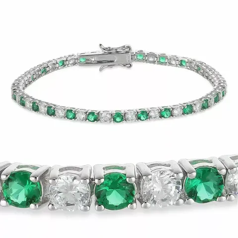 grøn zirkon tennisarmbånd i sølv x 3,2 mm