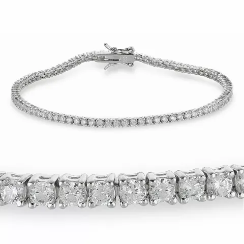 zirkon tennisarmbånd i sølv  x 2,7 mm