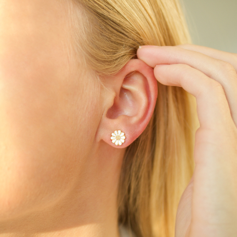 marguerit øreringe i forgyldt sølv - Maggie