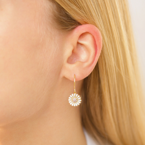 marguerit øreringe i forgyldt sølv - Marie