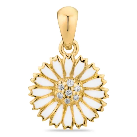 marguerit zirkon vedhæng i forgyldt sølv - Marie