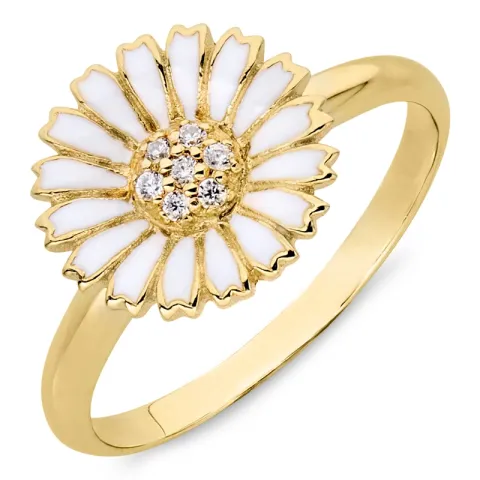 marguerit zirkon ring i forgyldt sølv - Marie
