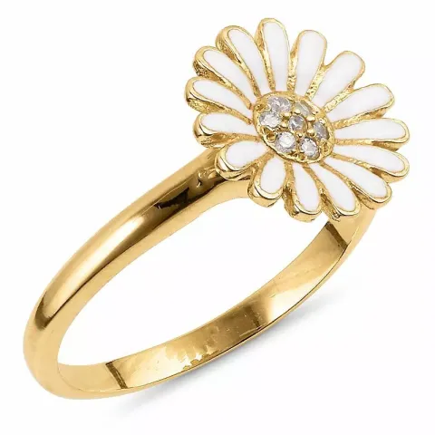 11 mm marguerit ring i forgyldt sølv