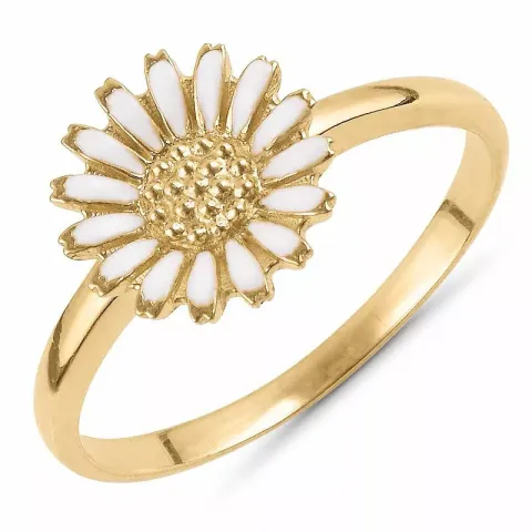 10 mm marguerit ring i forgyldt sølv