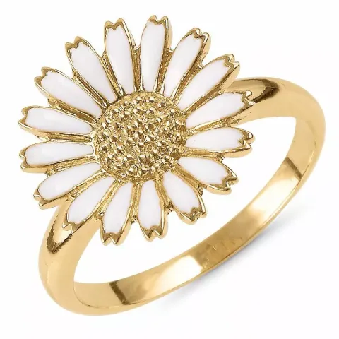 14 mm marguerit ring i forgyldt sølv