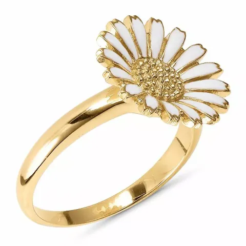 14 mm marguerit ring i forgyldt sølv