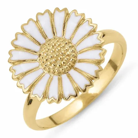 15 mm marguerit ring i forgyldt sølv - Marie