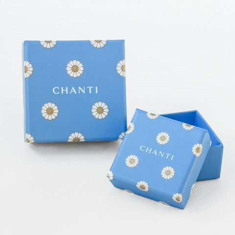 11 mm marguerit zirkon armbånd i forgyldt sølv med margueritvedhæng i forgyldt sølv - Matilda