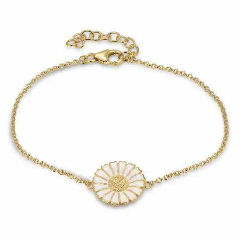 14 mm marguerit armbånd i forgyldt sølv - Marie
