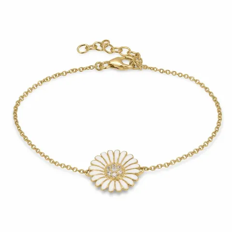 14 mm marguerit zirkon armbånd i forgyldt sølv - Matilda