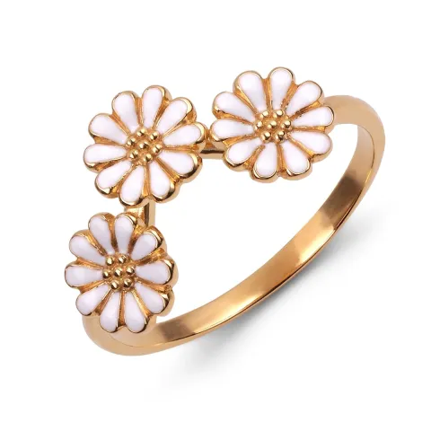 marguerit ring i forgyldt sølv