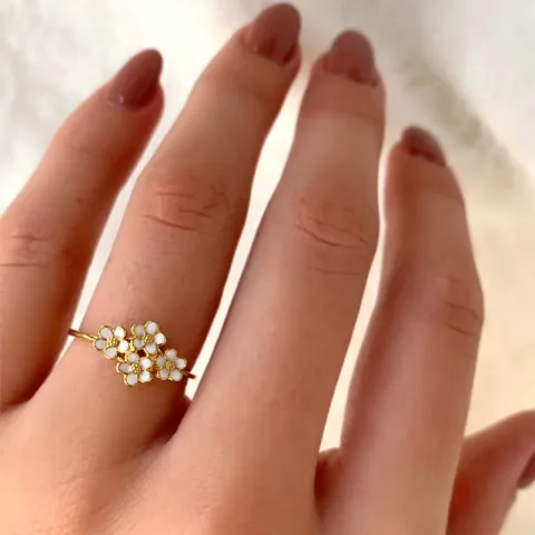 marguerit ring i forgyldt sølv - Majse