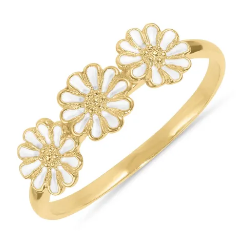 elegant marguerit ring i forgyldt sølv