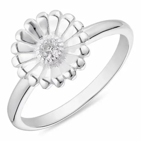 marguerit zirkon ring i sølv