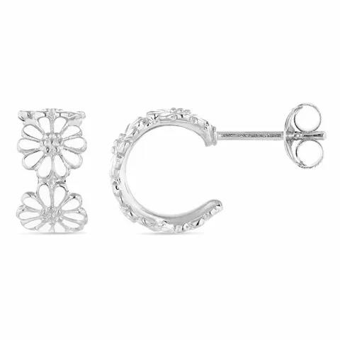 12 mm marguerit creoler i sølv - Maggie