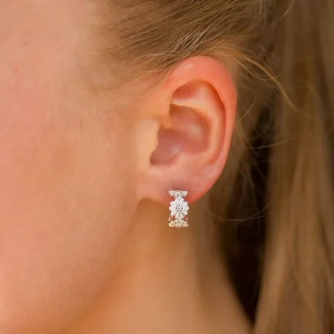12 mm marguerit creoler i sølv - Maggie