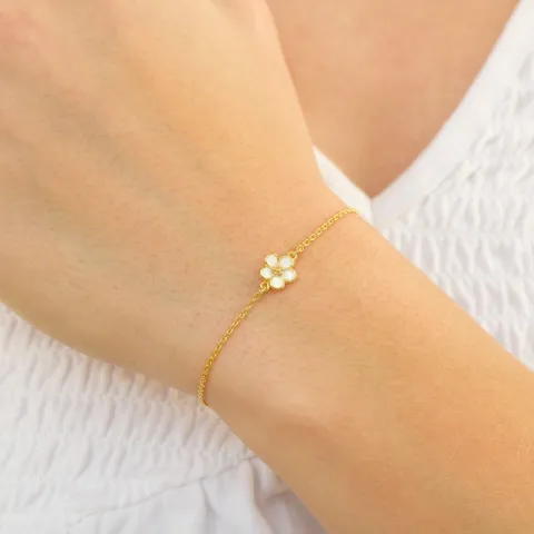 blomster armbånd i forgyldt sølv