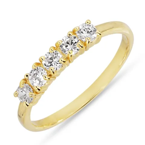 zirkon ring i forgyldt sølv