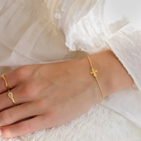 10 x 8,5 mm dagmarkors armbånd i forgyldt sølv - Amoré