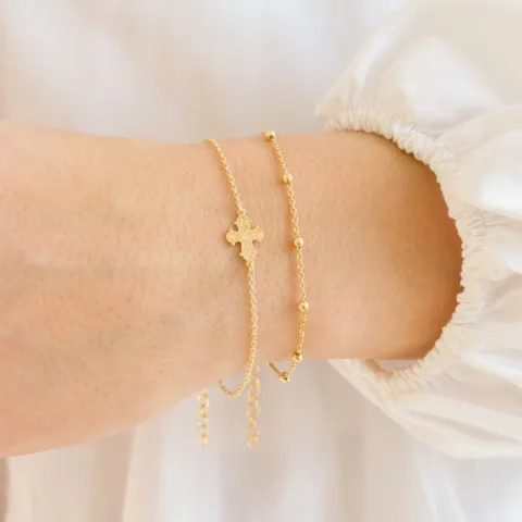 10 x 8,5 mm dagmarkors armbånd i forgyldt sølv - Amoré