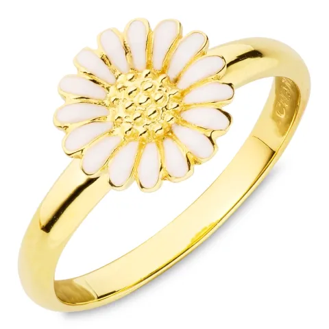 10 mm marguerit ring i forgyldt sølv - Matilda