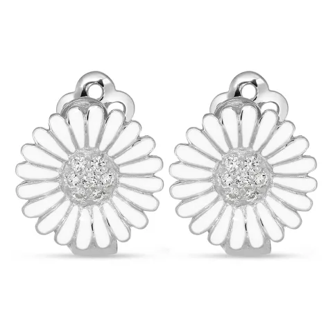 14 mm marguerit øreringe i sølv - Matilda