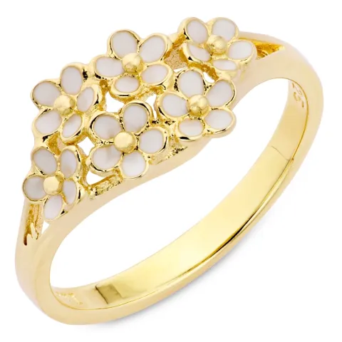 marguerit ring i forgyldt sølv