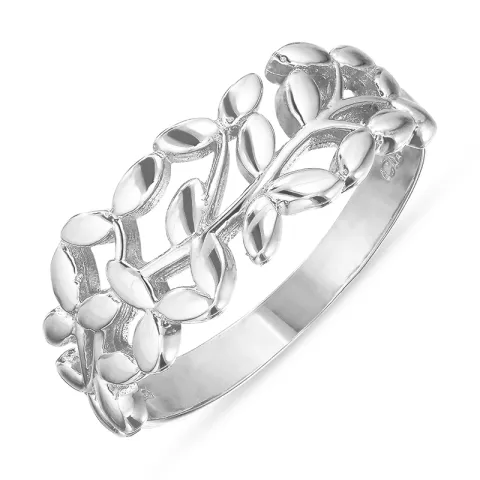 blad ring i sølv