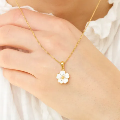 11 mm forglemmigej vedhæng i forgyldt sølv