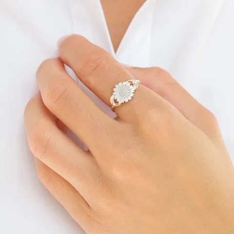 10 mm marguerit ring i sølv - Marie