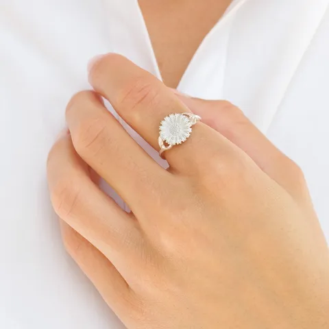 11 mm marguerit ring i sølv - Marie