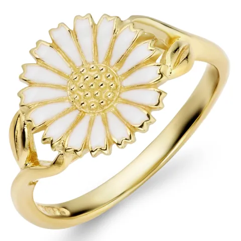 11 mm marguerit ring i forgyldt sølv