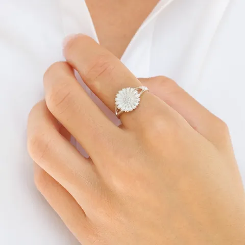 11 mm marguerit ring i sølv - Marie