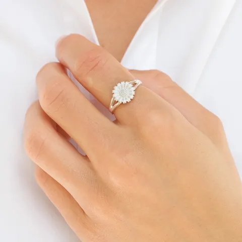 10 mm marguerit ring i sølv - Marie