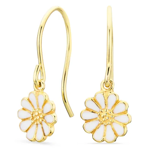 marguerit øreringe i forgyldt sølv