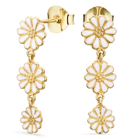 marguerit øreringe i forgyldt sølv - Maggie