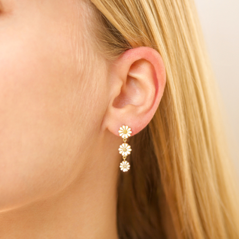 marguerit øreringe i forgyldt sølv - Maggie