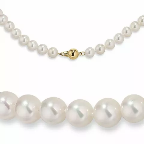 45 cm hvid a-graded perlehalskæde med japanske akoya perler.