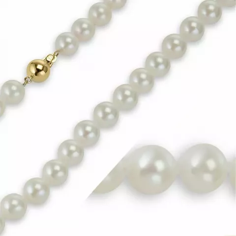 45 cm hvid a-graded perlekæde med japanske akoya perler.