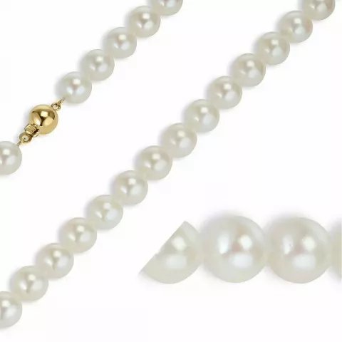 45 cm hvid a-graded perlekæde med japanske akoya perler.
