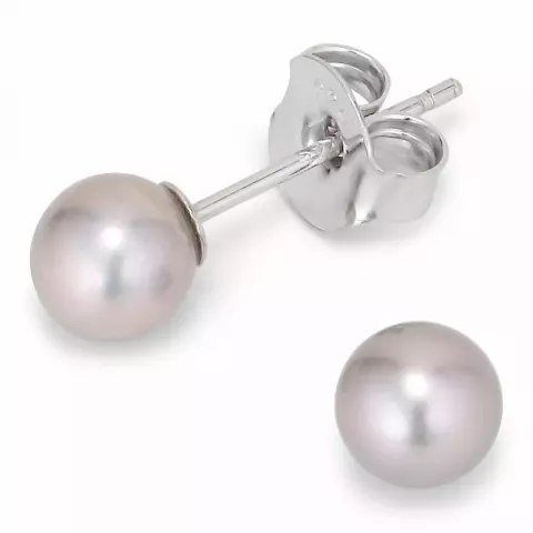 5-5,5 mm aa-graded grå perleørestikker i sølv