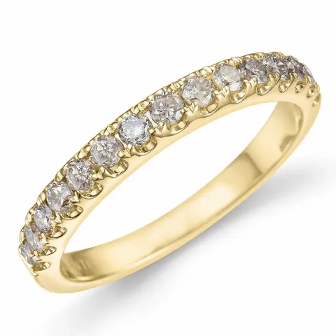 champagne diamant alliancering i 14 karat guld 0,50 ct