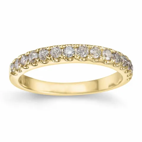 champagne diamant alliancering i 14 karat guld 0,50 ct