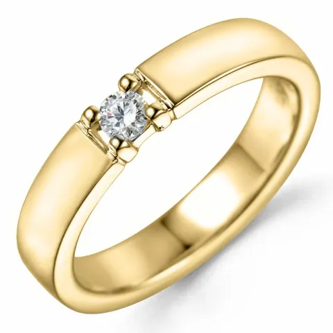 diamant alliancering i 14 karat guld 1 x 0,10 ct