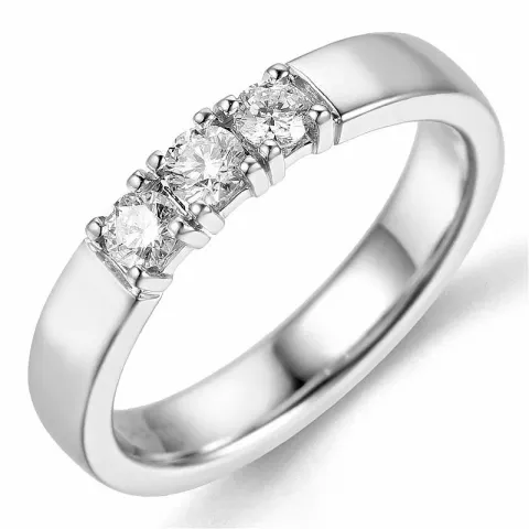 diamant alliancering i 14 karat hvidguld 3 x 0,10 ct