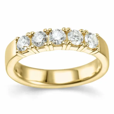 diamant alliancering i 14 karat guld 5 x 0,20 ct