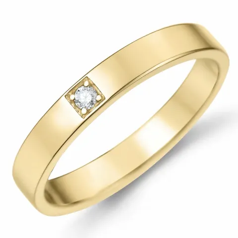 diamant alliancering i 14 karat guld 0,03 ct